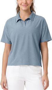 Camiseta Polo de Manga Corta para Mujer, Hecha a Medida, de Color Sólido, Tejido de Punto Informal, Estilo Liso Teñido, Largo Regular - Product Image 3