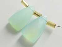 Perles de pierre de calcédoine bleu aqua facettées 15x8MM, formes longues, triangle, triligne, pyramide, goutte d'eau, briolette, pour la fabrication de bijoux, fournisseur tiers
