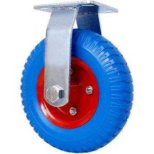 2 pezzi ruota piana libera da 8 pollici con mozzo in acciaio e cuscinetti a sfera con asse alesato da 5/8 pollici-ruote rigide blu - Product Image 2