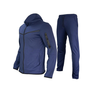 Haute qualité hommes hiver solide lourd veste ensemble survêtement cordon capuche coupe-vent personnalisé brillant lisse - Product Image 1