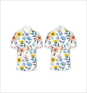 Camiseta Polo Personalizada con Estampado Floral Multicolor Blanco, Manga Corta, Transpirable, Informal, Uniforme de Golf para Hombre - Product Image 3