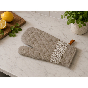 Gant de four matelassé en coton de qualité supérieure, gant de four en coton écologique |   Gant de cuisine résistant à la chaleur, durable, pour la cuisson et le barbecue - Product Image 3