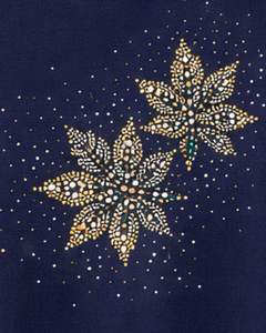 T-shirt en coton bleu marine personnalisé pour femme, imprimé floral en strass, décontracté, à manches courtes, haut tendance d'été, fabricant sur mesure OEM - Product Image 5