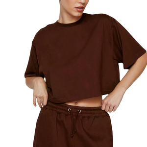 Ensemble short 2 pièces pour femme, col rond, manches courtes, couleur unie, tricoté, respirant, coupe ample, au-dessus du genou, avec poche - Product Image 5