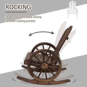 Sedia a dondolo Adirondack per esterni per tutte le stagioni con schienale a doghe oversize per patio, portico, bordo piscina o giardino - Product Image 4