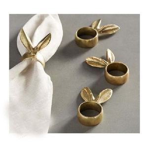 Anillo de servilletas con diseño de Hojas de cobre para decoración de mesa de boda, servilletas modernas con patrón redondo - Product Image 3