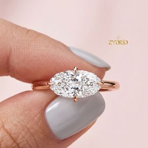 18K Gold Marquise Cut Solitaire Engagement <b>Ring</b> Lab Grown Diamond Luxury Bridal <b>Ring</b> Wedding Jewelry for Women - Product Image 1