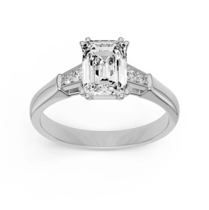 แหวนหมั้นเพชรทรงเหลี่ยมมรกต 2.50 กะรัต เพชรเลี้ยงในห้องปฏิบัติการ รับรองโดย IGI ทองคำแท้ 14K แหวนเพชรเม็ดเดี่ยวสำหรับผู้หญิง - Product Image 1