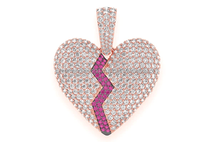 Colgante Unisex de Plata 925 con Diamante Cultivado en Laboratorio, Forma de Corazón, Chapado en Oro Amarillo, Estilo Hip Hop Moderno, para Fiestas y Regalo de San Valentín - Product Image 6