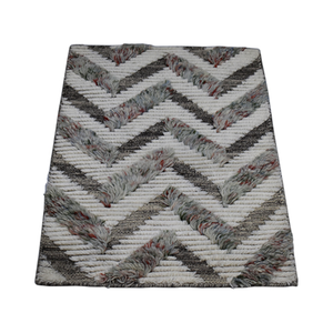 Alfombra Moderna de Chevron Anudada a Mano, Alfombra de Lana de Lujo con 25 Nudos por Pulgada, Decoración de Piso Texturizada Personalizada para Sala de Estar - Product Image 3