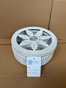Handwoven Rattan <b>Storage</b> Box With Lid Natural Wicker Organizer Basket Handmade Home <b>Storage</b> <b>Container</b> From Vietnam - Product Image 5