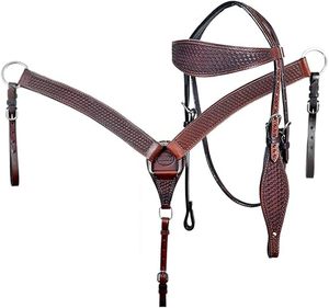 Nueva Llegada: Conjunto de Brida y Cabezada de Cuero Genuino para Caballo Estilo Western, Equipo Ecuestre Vaquero - Product Image 3