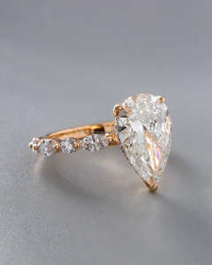 IGI/GIA Lab Grown Cut Diamond <b>Vintage</b> 14k Yellow Wedding/Engagement <b>Ring</b> Unisex Fine White <b>Gold</b> for Anniversary Party-Worthy - Product Image 1