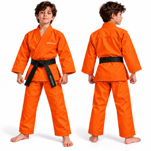 Orange Custom Youth Karate Gi Uniform <b>Kids</b> Martial Arts Suit Judo Training Uniform with <b>Belt</b> White Karate Kimono Suit - Product Image 1
