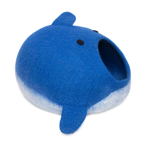 Cute Cartoon Whale Cat Bed Cave Round Wool Felt Soft <b>Indoor</b> Pet Bed for Cats All Seasons Cat Cave Manufacturer - Product Image 5