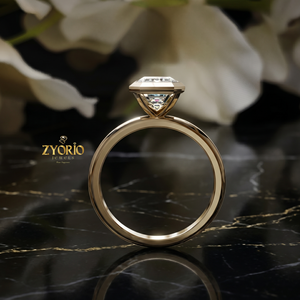 Emerald Cut Bezel <b>Set</b> Engagement <b>Ring</b> in 925 Sterling <b>Silver</b> Minimalist Solitaire <b>Ring</b> for Women - Product Image 6