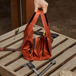Bolsa de herramientas de cuero genuino, organizador resistente para carpinteros, mecánicos, electricistas, proveedor mayorista, fabricante, en venta - Product Image 5