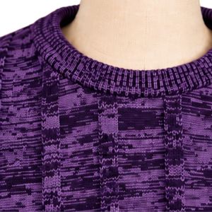 Sweat-shirt tricoté violet pour homme à motif abstrait, col rond, manches longues, pull décontracté avec poignets côtelés, pull d'hiver tendance - Product Image 4
