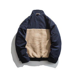 Men's Sherpa <b>Fleece</b> <b>Jacket</b> Stand Collar Button Windproof Casual Winter <b>Thick</b> Regular Fit Solid Color Sherpa <b>Jacket</b> For Men's - Product Image 4