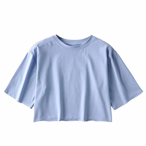 Top Corto de Algodón para Mujer, Ropa Casual, Venta al Por Mayor, Bajo MOQ - Product Image 3