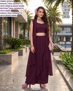 Blusa Bordada Green Grace Georgette, Saree Tradicional para Fiestas, para Mujer, con Características que Absorben la Humedad y Evitan las Arrugas - Product Image 5