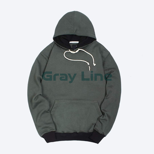 Sweat-shirts à capuche pour hommes, de haute qualité, avec logo personnalisé imprimé, style décontracté, doublure en tissu écossais 280 g/m², 100 % coton biologique, manches longues. - Product Image 2