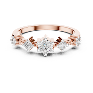 Anillo Minimalista con Diamante Cultivado en Laboratorio, Oro Rosa de 18 Quilates, Corte Brillante, Chapado en Rodio, para Compromiso, Fiesta, Boda, Regalo, Uso Diario - Product Image 1
