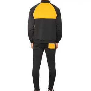 Men Color Blocking Tracksuit Set Full Sleeve Zipper Front Sporty Style Breathable Polyester Autumn Wear - Product Image 3