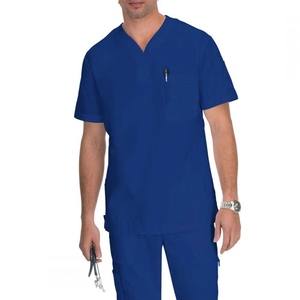 Uniformes Médicos para Hombre de Último Diseño, Conjuntos de Tela Tejida con Cuello Alto y Manga Corta para Personal de Enfermería, Personalizables - Product Image 2