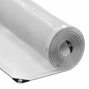 Bâche transparente avec œillets 9,8x19,7' en polyéthylène durable - Product Image 1