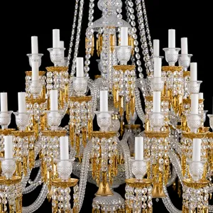 Lustre en cristal importé, 48 lumières, luxe, doré, pour hôtel, villa, maison - Product Image 5