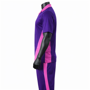 Mens Cricket Team Uniform V Neck Polo Style Jersey <b>Trouser</b> Set Moisture Wicking OEM ODM Manufacturer - Product Image 4