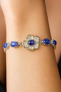 Bracelet à breloques en argent sterling plaqué rhodium avec tanzanite, pierre de naissance de décembre, pour femme – Élégance intemporelle et attrait des bijoux - Product Image 2