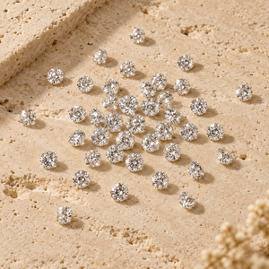 Diamants naturels bruts de qualité supérieure, taille brillant, couleur GH, pureté SI, 0,08-0,13 ct, 2,7-3,2 mm, pour la fabrication de bijoux |   Bijoux fins - Product Image 1