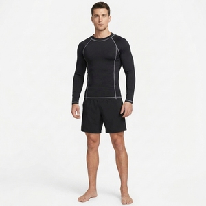 <b>Men</b> <b>Compression</b> <b>Shirt</b> Long Sleeve Athletic Base Layer Crew Neck Sports Training Fitness Workout Running Top Surf Top - Product Image 5
