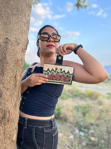 กระเป๋าคลัทช์หนังขนยาวมีสไตล์สไตล์แบบตะวันตกสำหรับผู้หญิงกระเป๋าสตางค์หนังเครื่องมือขายดีมีเอกลักษณ์ - Product Image 3