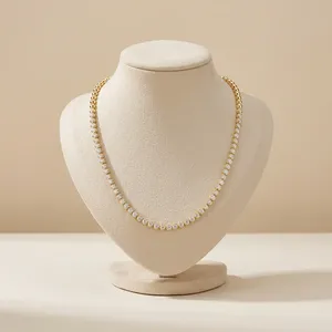 Collier chaîne en or plaqué avec diamants de laboratoire contemporains pour femme RAMDUT IMPEX, style hip-hop, bijoux fins pour tous les jours, qualité supérieure IGI - Product Image 5