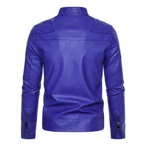 Leather <b>Jacket</b> For Men Latest Fashion Stylish Custom Color 100 Percent Leather Men's <b>Slim</b> <b>Fit</b> <b>Jacket</b> Streetwear Style - Product Image 6