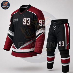 With Private Lable New Arrival Latest Custom Colors Player Numbers Logo Printing Custom Sublimated Ice Hockey Uniform Sets - Product Image 2