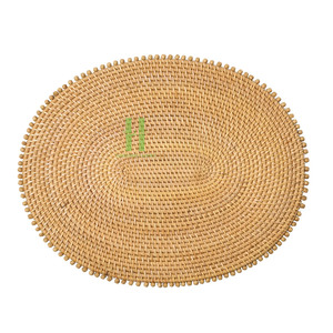 Hot Trend Natural Rattan Charger Plates Handwoven Wedding <b>Table</b> Decoration Wicker Scalloped Placemats From Vietnam Rattan 2026 - Product Image 4