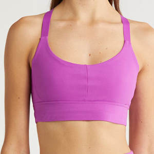 Soutien-gorge de sport sans couture de haute qualité pour femme, élastique, avec logo frontal, idéal pour le fitness et les exercices de plage - Product Image 1