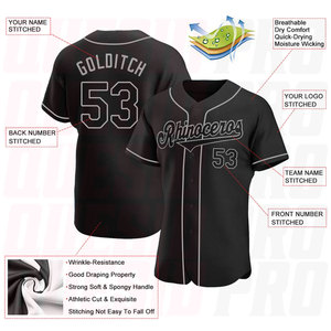 Camiseta de Béisbol Personalizada de Alta Calidad, Transpirable, de Poliéster, para Hombre, Adulto, Auténtica - Product Image 4