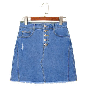 Jupes en jean décontractées pour femmes - Taille naturelle, antistatiques et antibactériennes, 100 % coton, confortables - Product Image 5