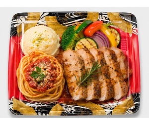Boîte à sushi rectangulaire en plastique, barquette alimentaire jetable avec couvercle transparent pour boîte à bento, supermarché - Product Image 3
