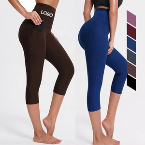 Women High Quality Waist Compression Soft Yoga Fitness Gym Pants Tummy Control Workout <b>Running</b> Leggings With Pockets - Product Image 3