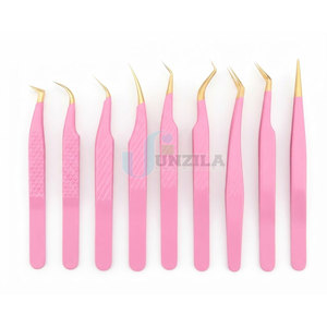 Pince à épiler de précision à pointe fine en acier inoxydable avec poignée confortable, réutilisable pour la séparation, le coiffage et l'application des cils - Product Image 2