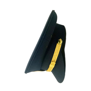 หมวกปักลายมือคุณภาพสูง OEM สำหรับทุกเพศทุกวัย  ขนาดสั่งทำได้  วัสดุผ้าขนสัตว์  สายรัดสีทอง  ผ้าฝ้ายเรียบ  ปีกหมวกแบบยูนิฟอร์ม - Product Image 3