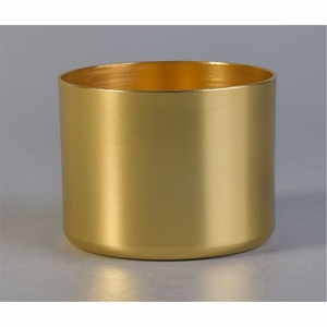 OEM Custom Electroplated Metallic Candle <b>Cup</b> Bulk Gold Ribbed Aluminum Scented Candle Tin Jar Wholesale Candle Containers Jars - Product Image 3