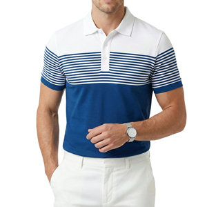 Polos Casuales Transpirables para Hombre, con Bloques de Color, Rayas, Manga Corta, Piqué, Logotipo Personalizado, Venta al Por Mayor, Polos de Golf de Verano - Product Image 6