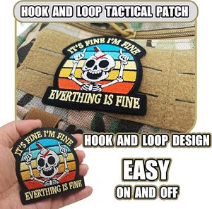 Parche Bordado Termoadhesivo con la Frase 'Estoy Bien, Todo Está Bien', Forma Irregular, Fieltro No Tejido, Personalizable, Regalo para Sombreros y Zapatos - Product Image 4